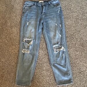 Vervet distressed boyfriend crop jeans